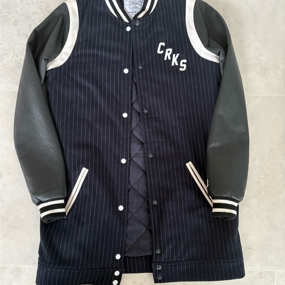 CRKS Black and White Varsity Jacket